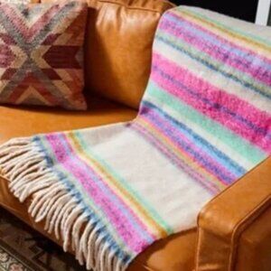Free People Skye Striped Colorful Throw Blanket